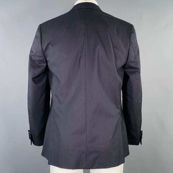 BRIONI Size 40 Regular Navy Black Two Toned Wool Peak Lapel Sport Coat - Picture 4 of 9